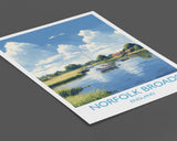 Norfolk Broads Travel Print, Travel Poster of Norfolk Broads, England, Norfolk Art, Norfolk Broads Gift, Wall Art Print NQ Media Designs