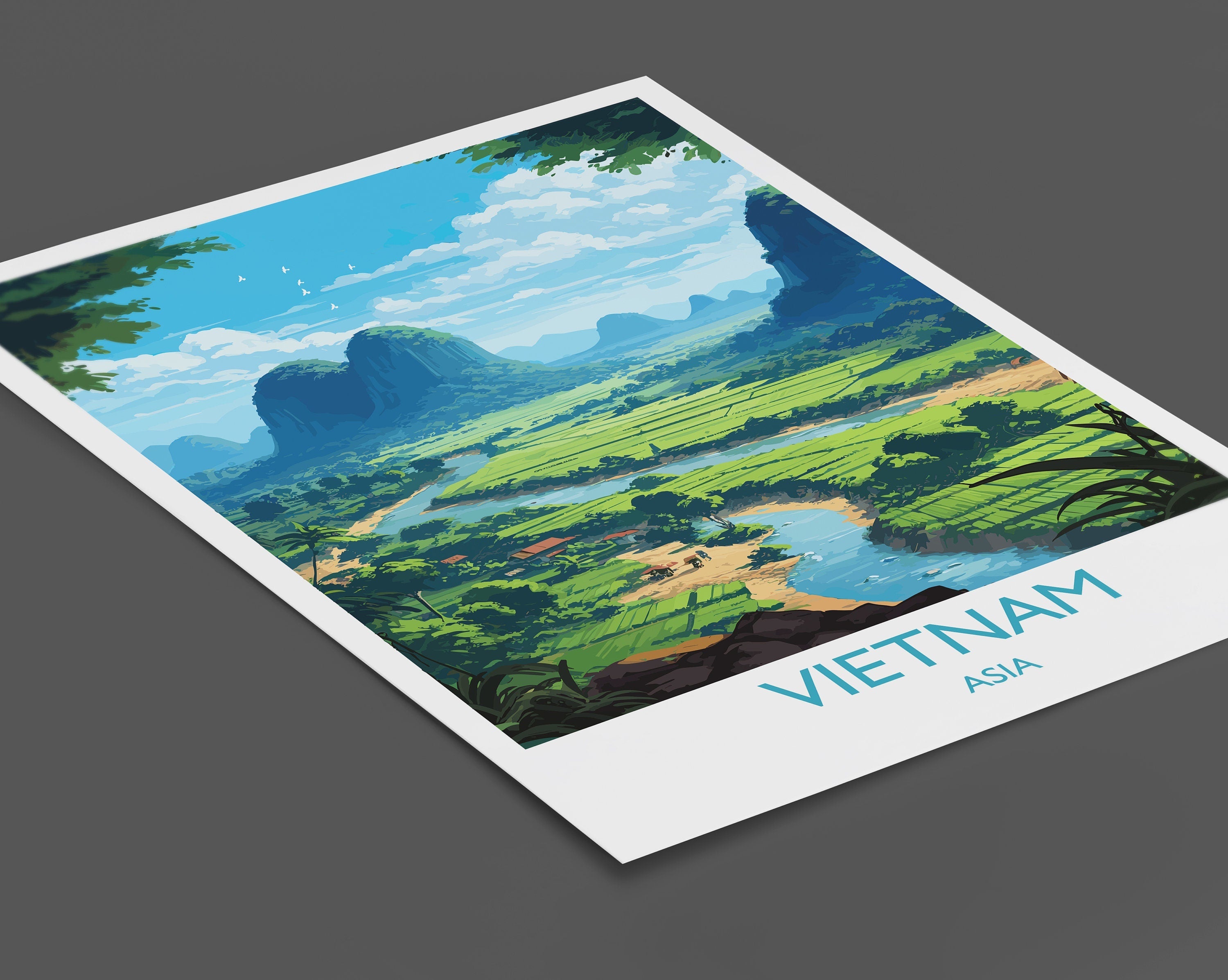 Vietnam Travel Print, Travel Poster of Vietnam, Asia, Vietnam Art, Vietnam Gift, Wall Art Print NQ Media Designs