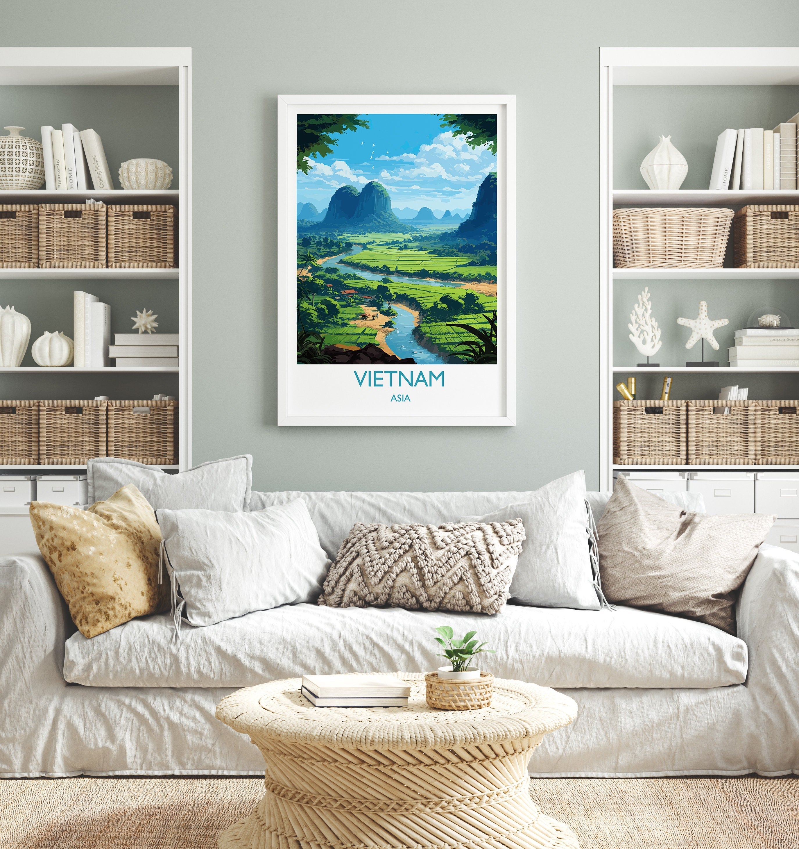 Vietnam Travel Print, Travel Poster of Vietnam, Asia, Vietnam Art, Vietnam Gift, Wall Art Print NQ Media Designs