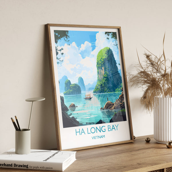 Ha Long Bay Travel Print, Travel Poster of Ha Long Bay, Vietnam, Asia, Ha Long Bay Gift, Vietnam Gift, Wall Art Print