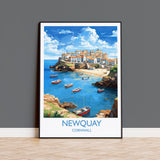 Newquay Travel Poster, Travel Print of Newquay, Cornwall, England, Cornwall Art, Newquay Gift, Wall Art Print NQ Media Designs