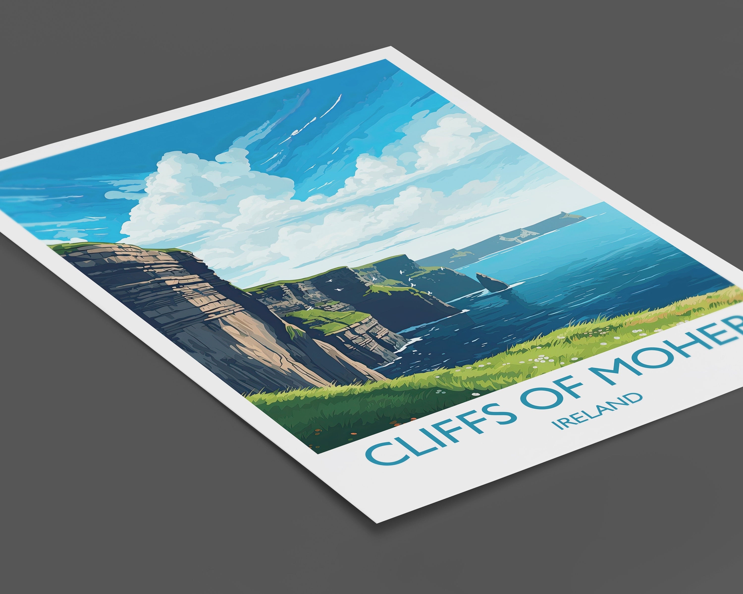Cliffs of Moher Poster, Travel Print of Cliffs of Moher, Ireland, Travel Gift NQ Media Designs