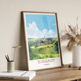 Burgundy Poster, Travel Print of Burgundy, Wine Region, France, Europe, Travel Gift NQ Media Designs
