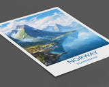 Norway Poster, Travel Print of Norway, Fjords Norway, Travel Gift NQ Media Designs