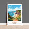 Dorset Travel Print, Travel Poster of Dorset, England, Dorset Coast Art, Dorset Gift, Wall Art Print NQ Media Designs
