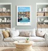 Weymouth Travel Print, Travel Poster of Weymouth, Dorset, England, Dorset Coast Art, Dorset Gift, Wall Art Print NQ Media Designs