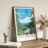 Amazon Rainforest Poster, Travel Print of Amazon Rainforest, Brazil, Travel Gift NQ Media Designs