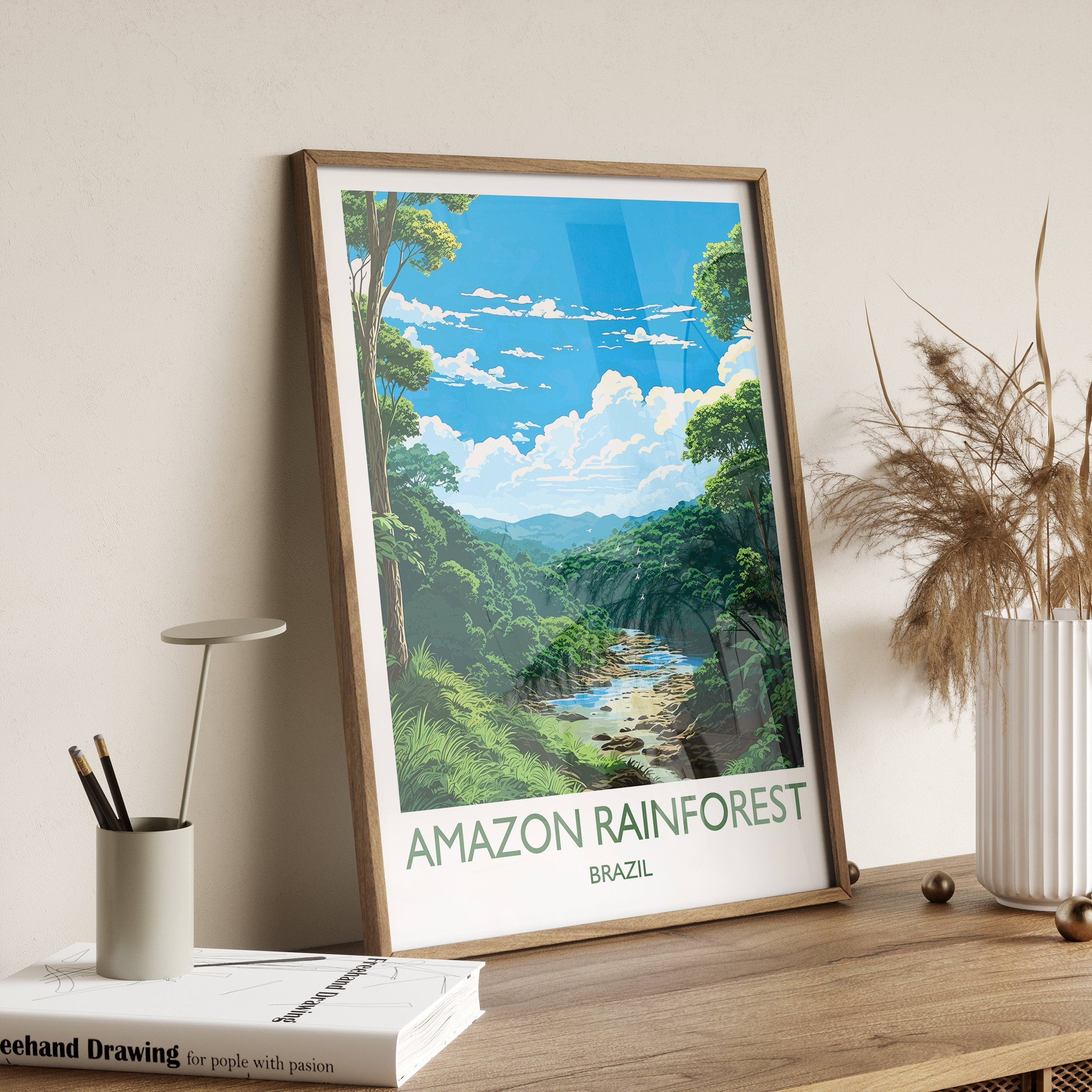 Amazon Rainforest Poster, Travel Print of Amazon Rainforest, Brazil, Travel Gift NQ Media Designs