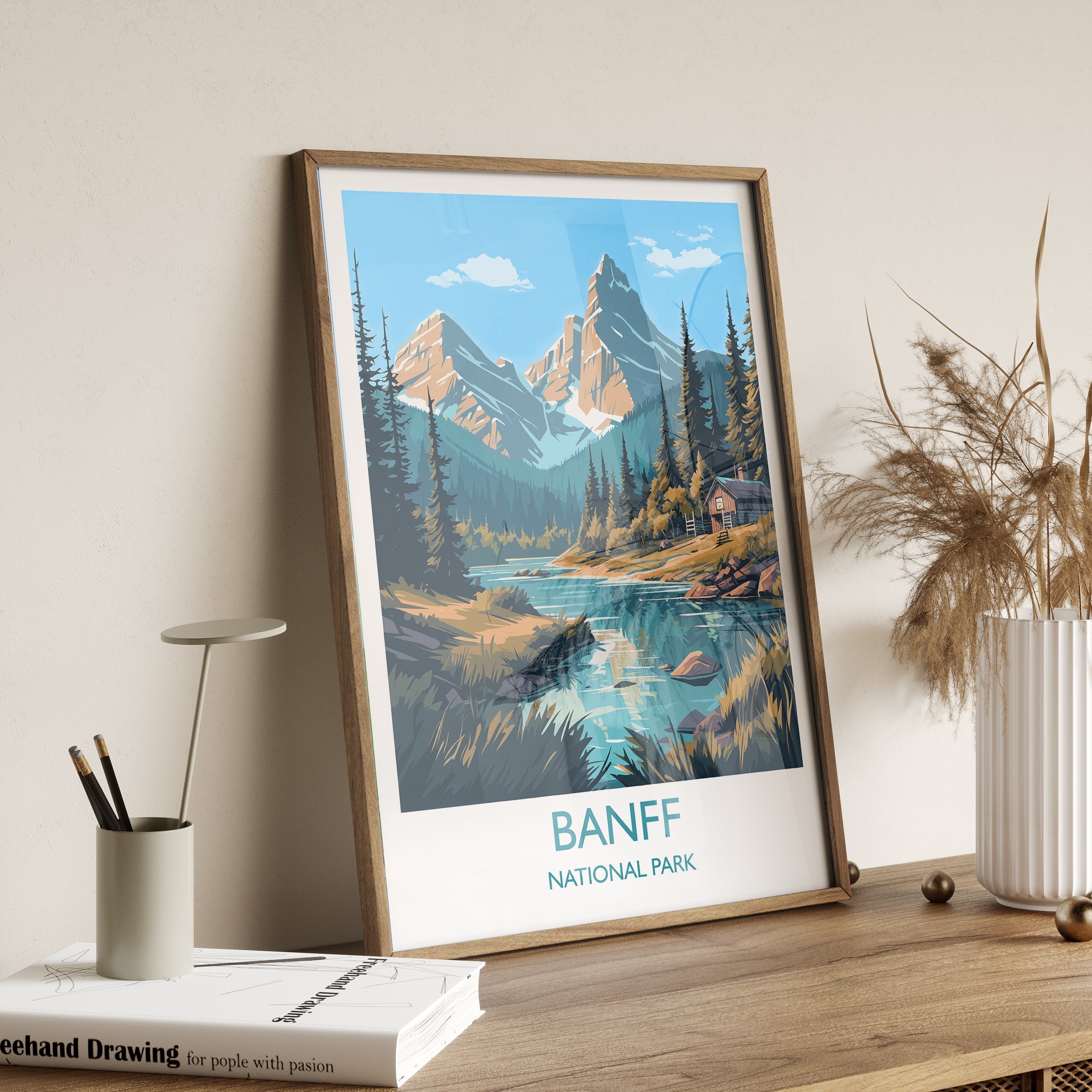 Banff Poster, Travel Print of Banff National Park, Canada, Travel Gift NQ Media Designs