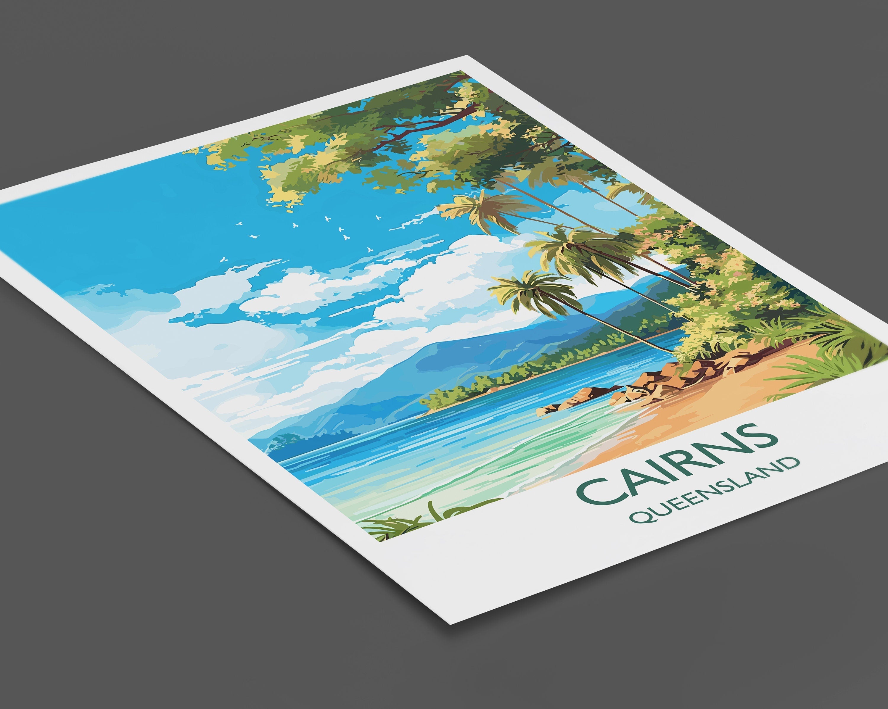 Cairns Poster, Travel Print of Cairns, Queensland, Australia, Travel Gift NQ Media Designs