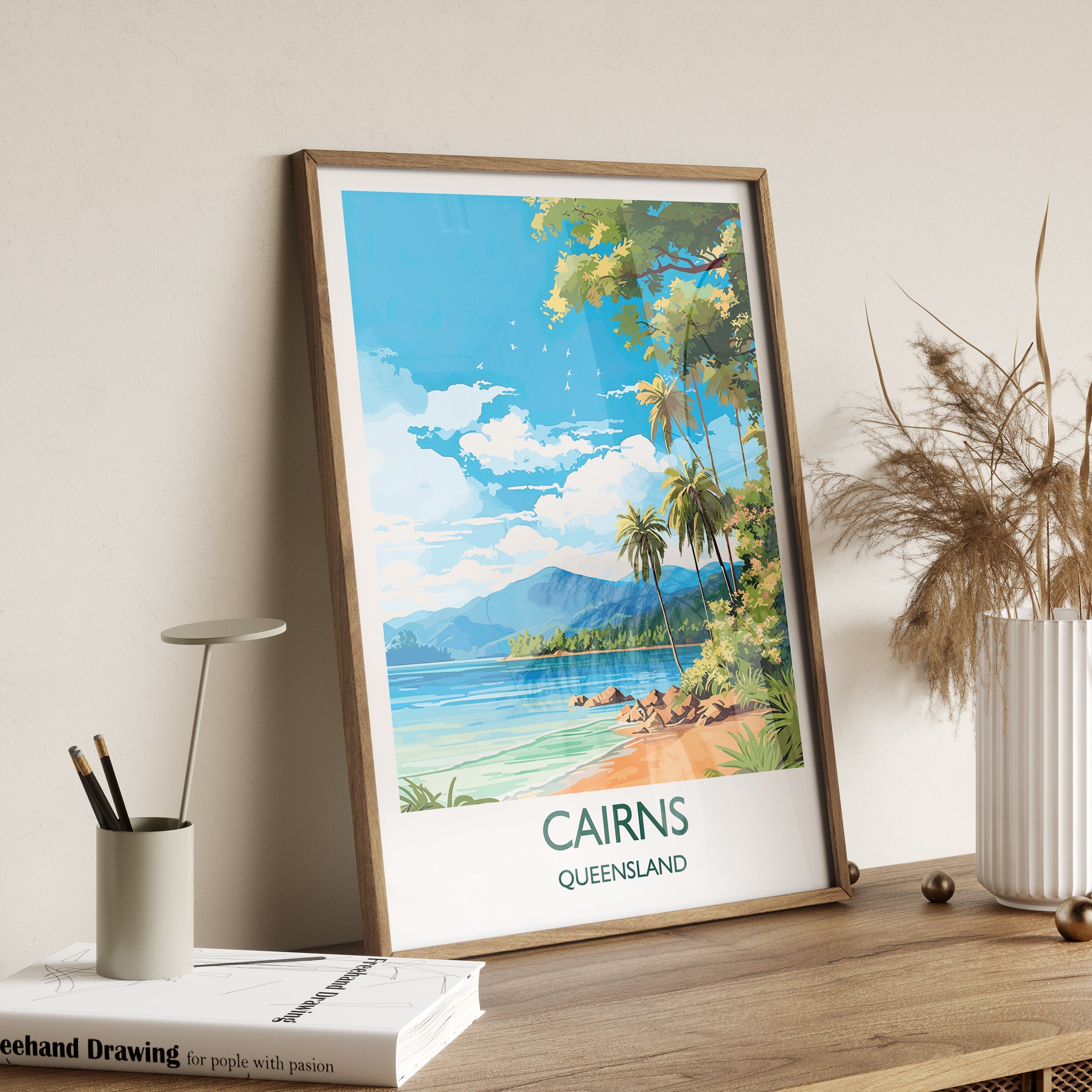 Cairns Poster, Travel Print of Cairns, Queensland, Australia, Travel Gift NQ Media Designs