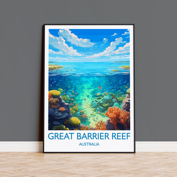 Great Barrier Reef Poster, Travel Print of Great Barrier Reef, Queensland, Australia, Travel Gift