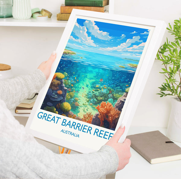 Great Barrier Reef Poster, Travel Print of Great Barrier Reef, Queensland, Australia, Travel Gift