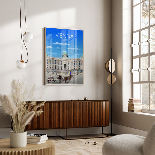 Vienna Travel Poster, Vienna Travel Print, Hofburg Poster, Austria Wall Art Print, Travel Gift, Vienna Gift