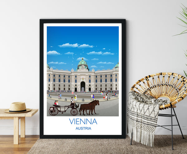 Vienna Travel Poster, Travel Print of Vienna, Vienna Poster, Austria, Vienna Travel Gift, Hofburg Gift