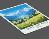 Switzerland Travel Poster, Travel Print of Switzerland, Alps, Swiss Art, Switzerland Gift, Wall Art Print NQ Media Designs