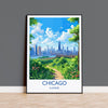Chicago Travel Poster, Travel Print of Chicago, Illinois, USA Gift, Wall Art Print NQ Media Designs