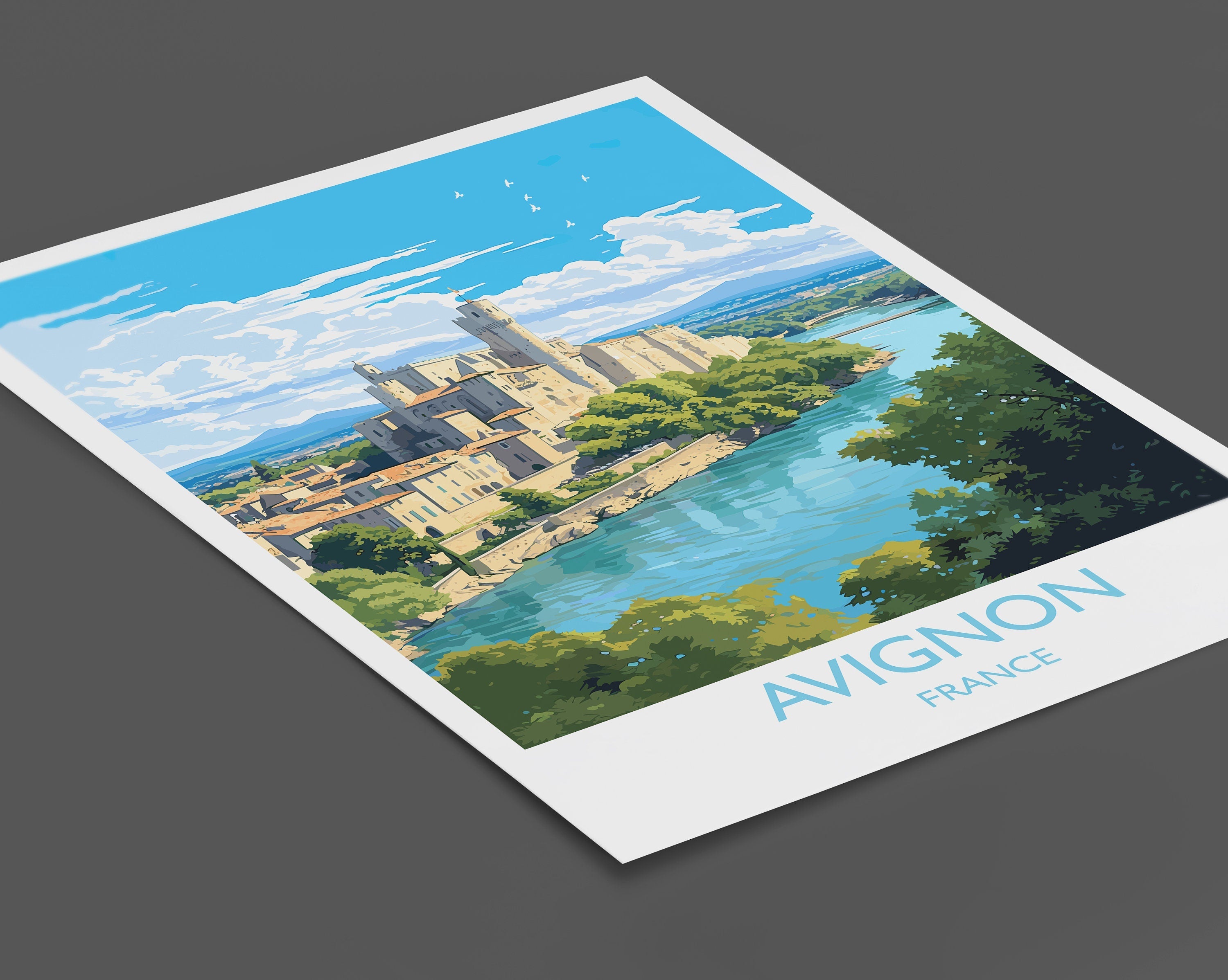 Avignon Travel Poster, Travel Print of Avignon, France, Provence Art, Avignon Gift, Wall Art Print NQ Media Designs