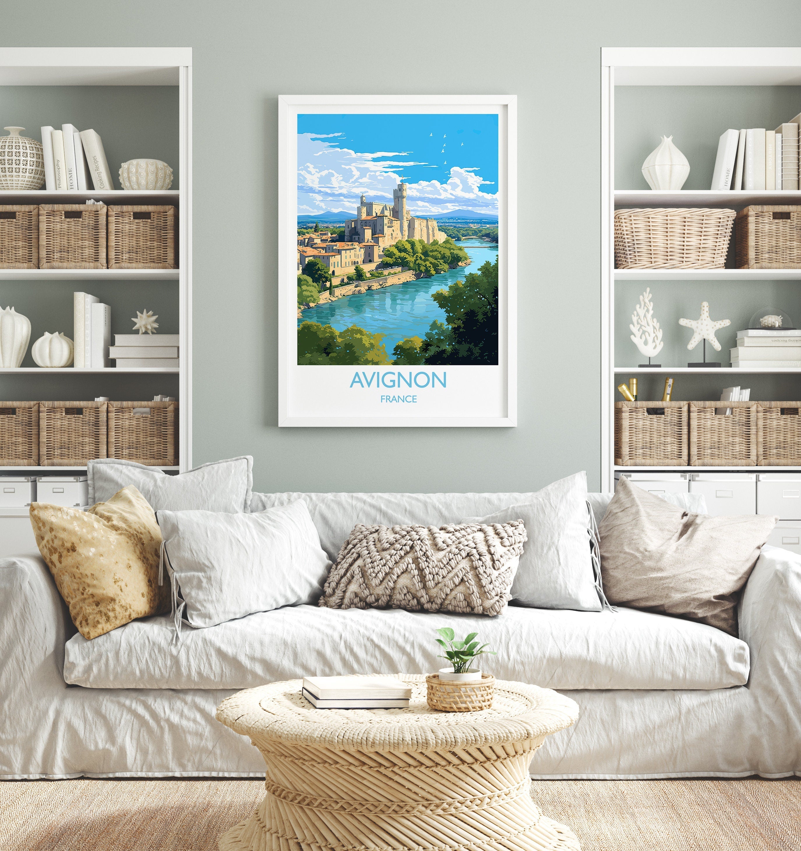 Avignon Travel Poster, Travel Print of Avignon, France, Provence Art, Avignon Gift, Wall Art Print NQ Media Designs
