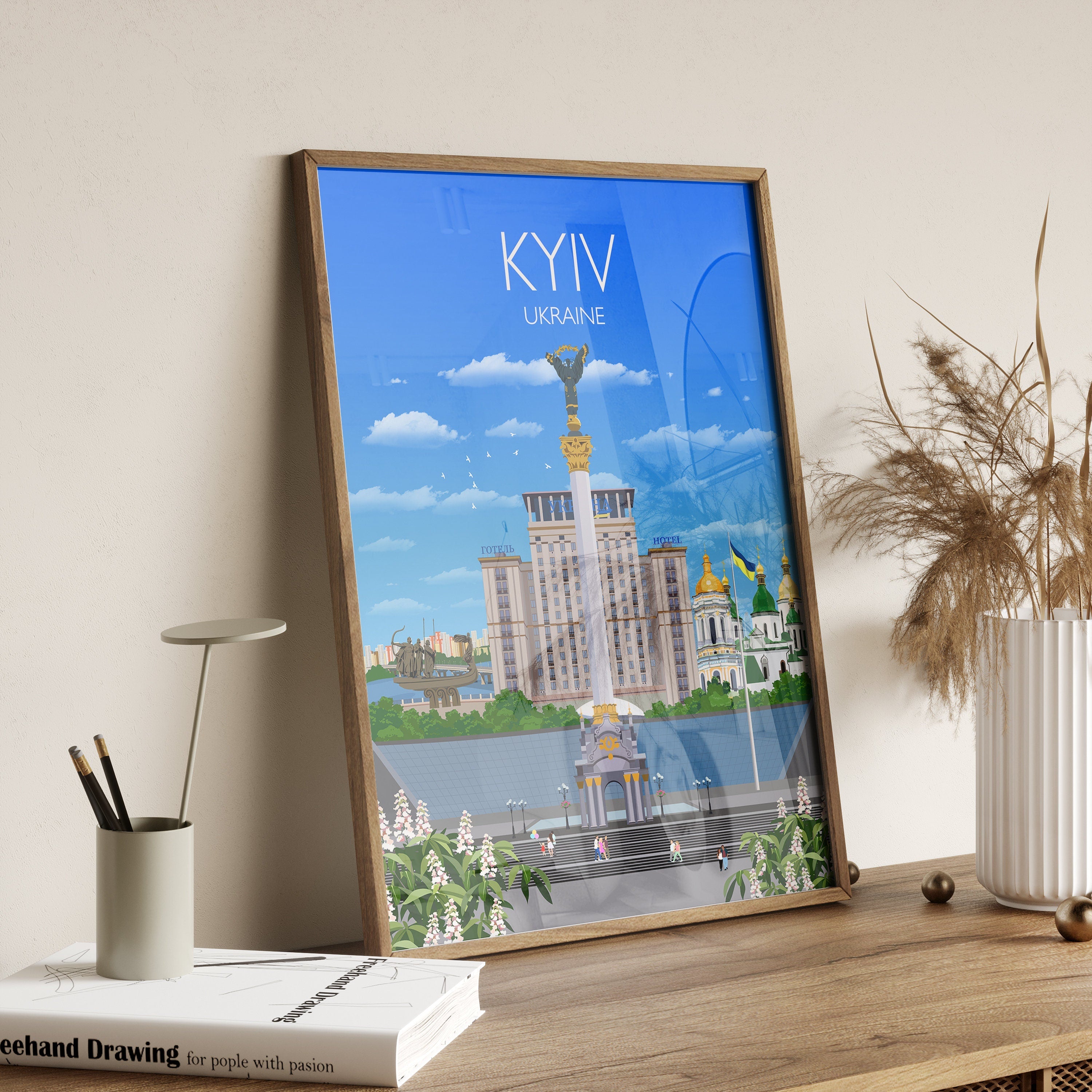Kyiv Travel Poster, Kyiv Ukraine Travel Print, Kyiv Poster, Ukraine Wall Art Print, Travel Gift, Kyiv Gift NQ Media Designs
