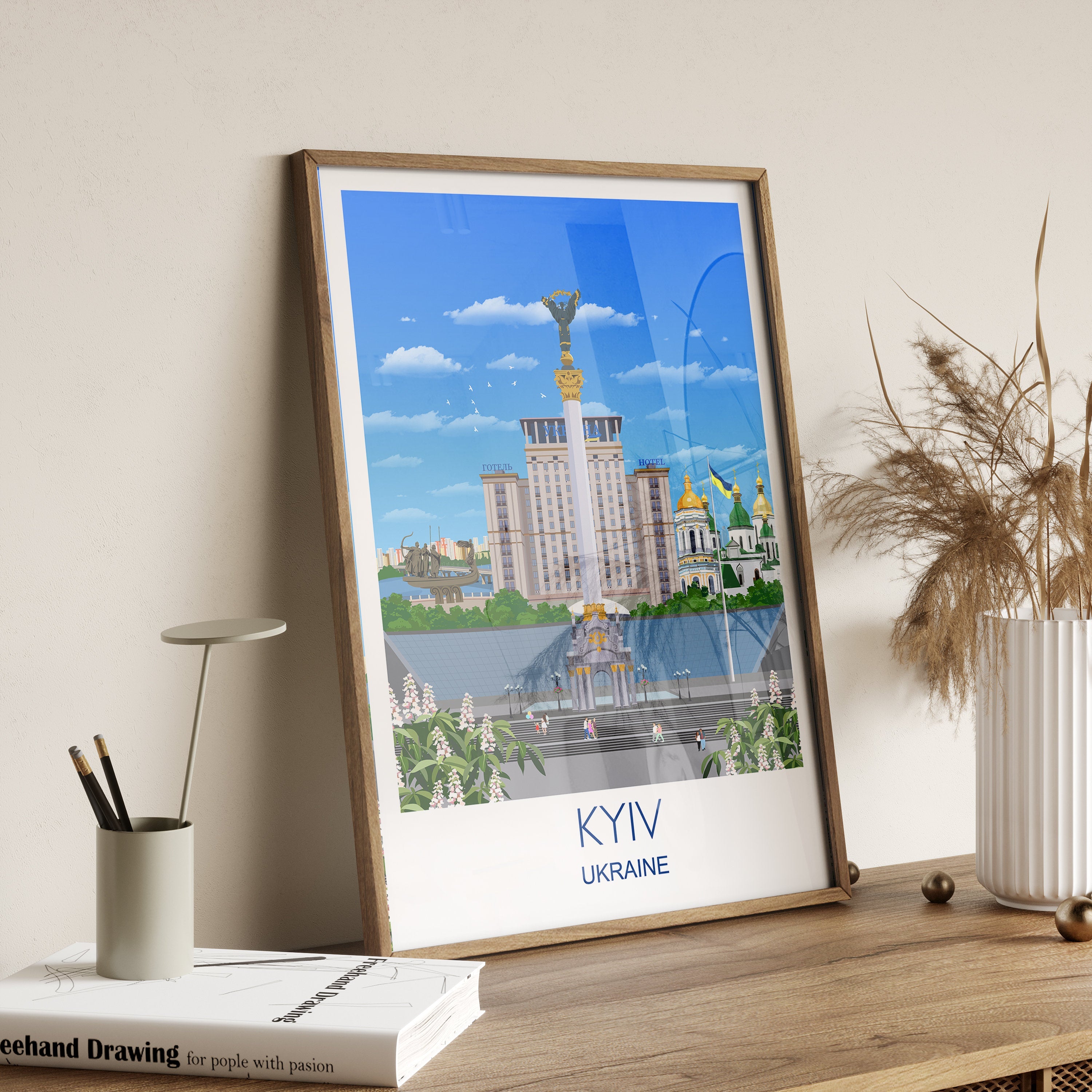 Kyiv Travel Print, Travel Poster of Kyiv, Ukraine, Ukraine Poster, Travel Gift, Kyiv Gift NQ Media Designs