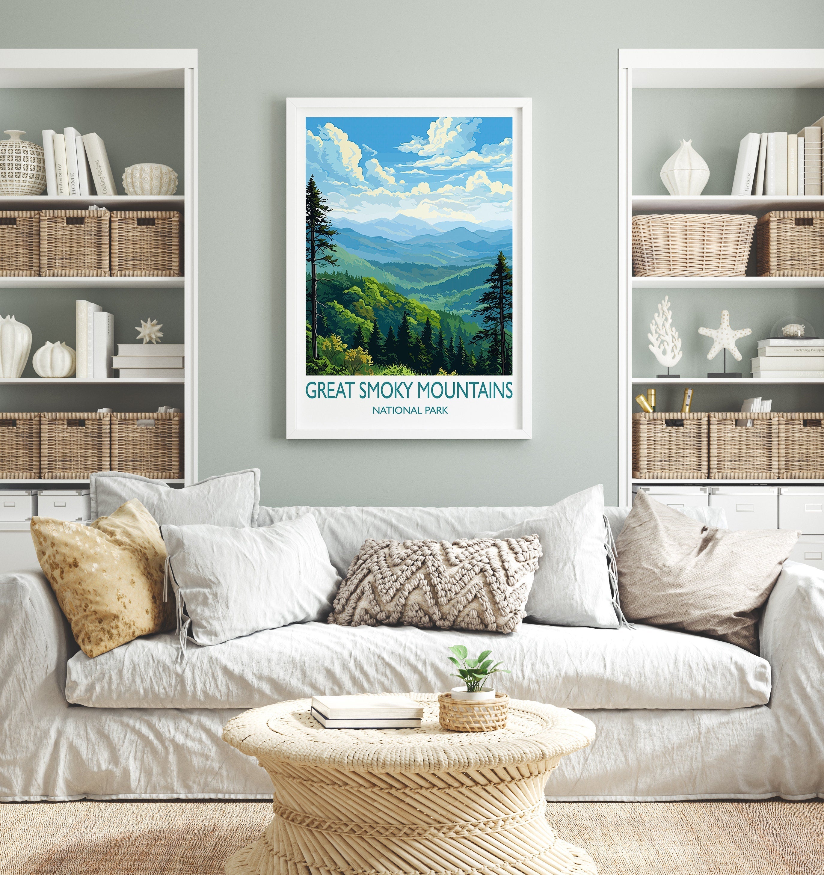 Great Smoky Mountains Print, Travel Poster of Great Smoky Mountains, National Park, USA, Travel Gift NQ Media Designs