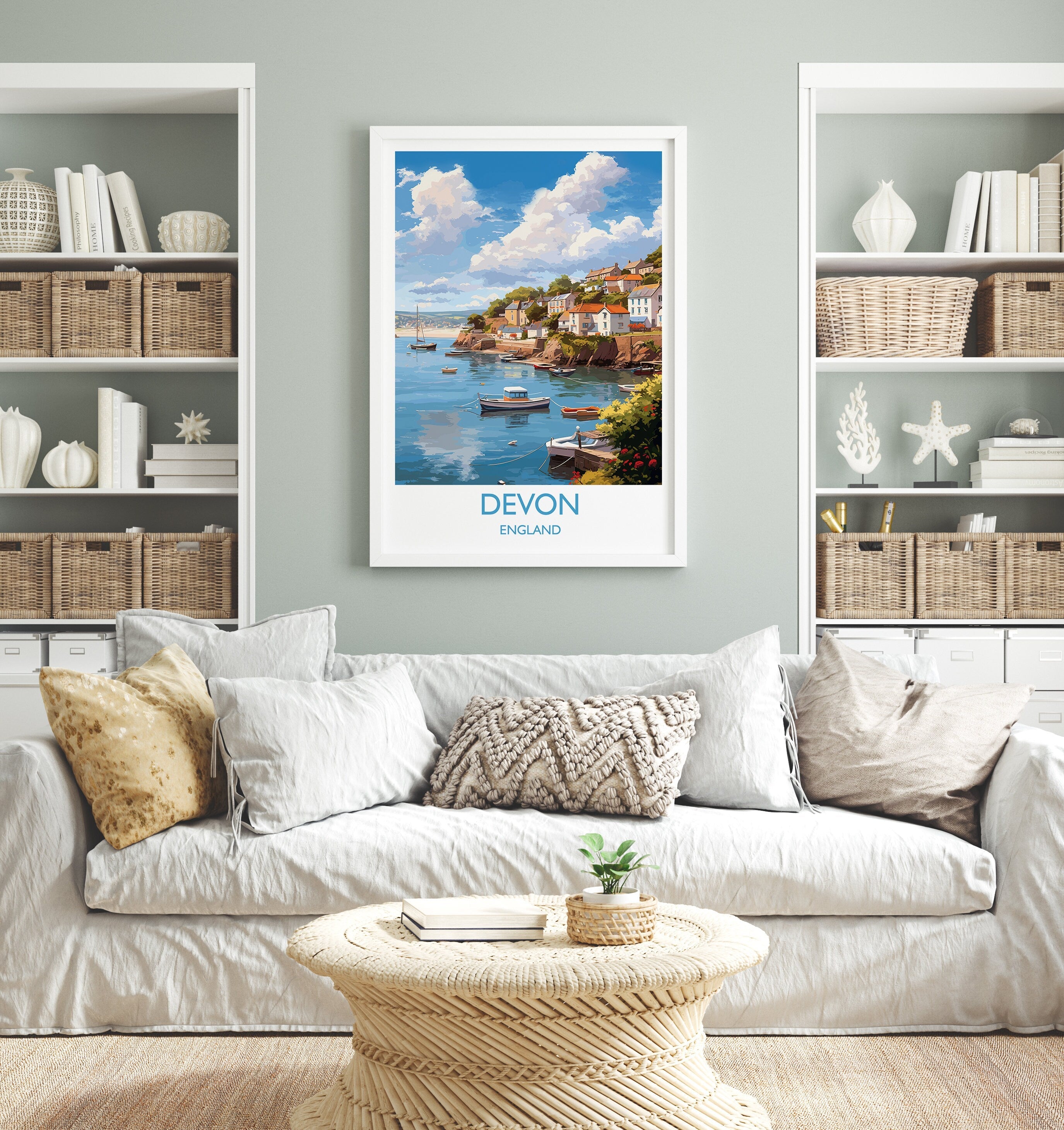 Devon Travel Poster, Devon Travel Print, England, Devon Art, Devon Gift, Wall Art Print NQ Media Designs