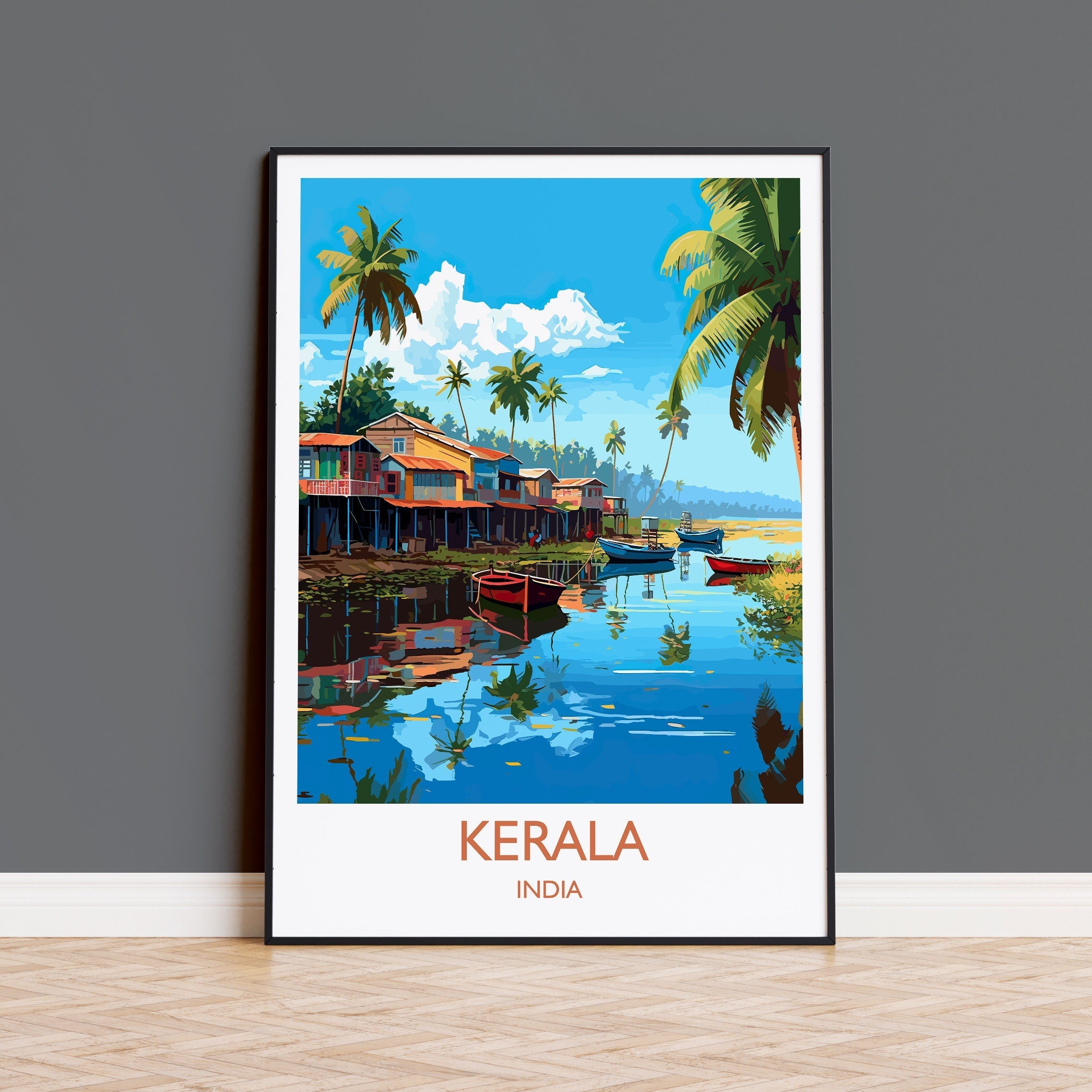 Kerala Travel Print, Travel Poster of Kerala, India, Kerala Art, Kerala Gift, Wall Art Print NQ Media Designs