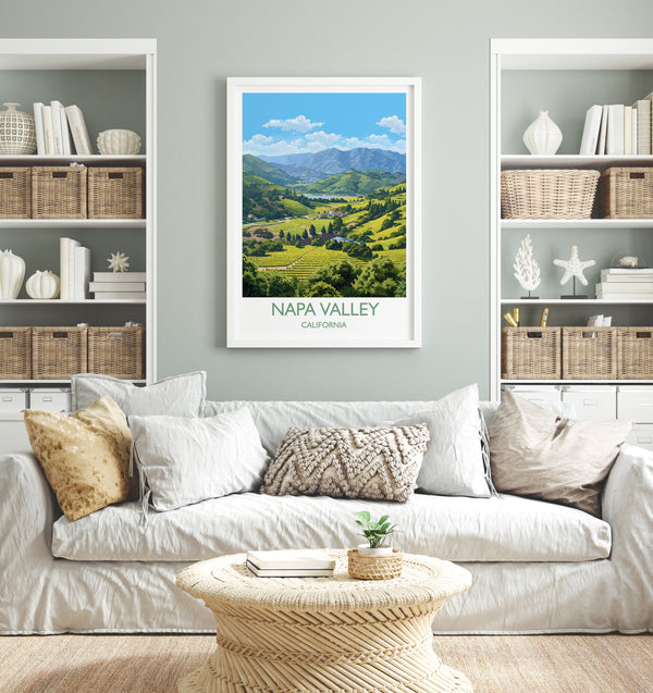 Napa Valley Travel Poster, Travel Print of Napa Valley, California, USA Gift, Wall Art Print