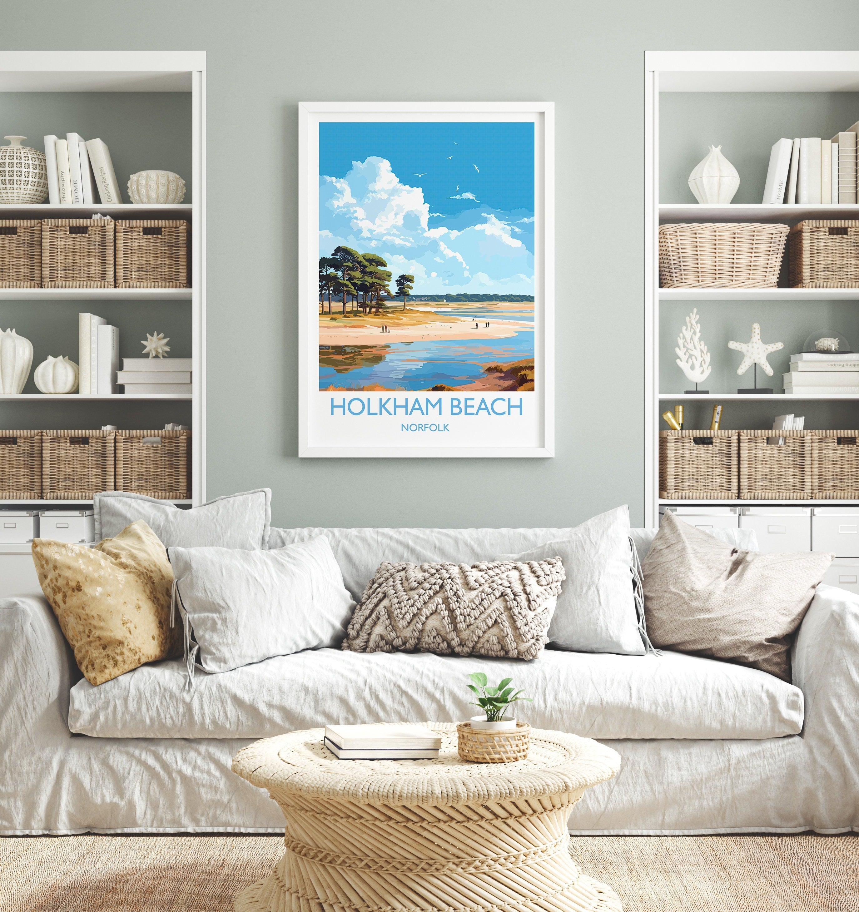Holkham Beach Travel Print, Travel Poster of Holkham Beach, Norfolk, England, Norfolk Art, Norfolk Gift, Wall Art Print NQ Media Designs