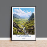 Snowdonia Travel Poster, Snowdonia Travel Print, Wales, Welsh Art, Snowdonia Gift, Wall Art Print NQ Media Designs