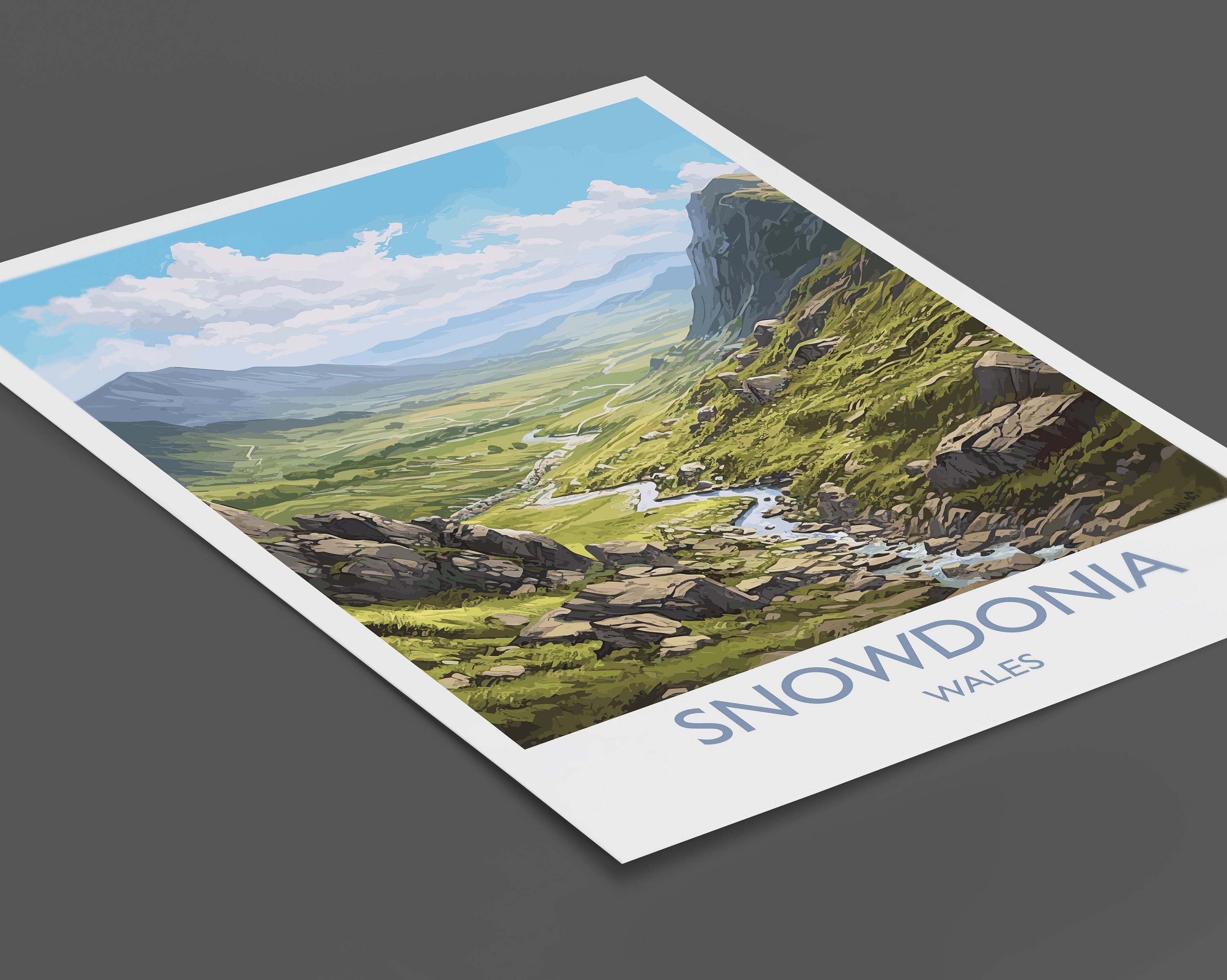 Snowdonia Travel Poster, Snowdonia Travel Print, Wales, Welsh Art, Snowdonia Gift, Wall Art Print NQ Media Designs