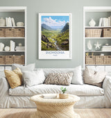 Snowdonia Travel Poster, Snowdonia Travel Print, Wales, Welsh Art, Snowdonia Gift, Wall Art Print NQ Media Designs