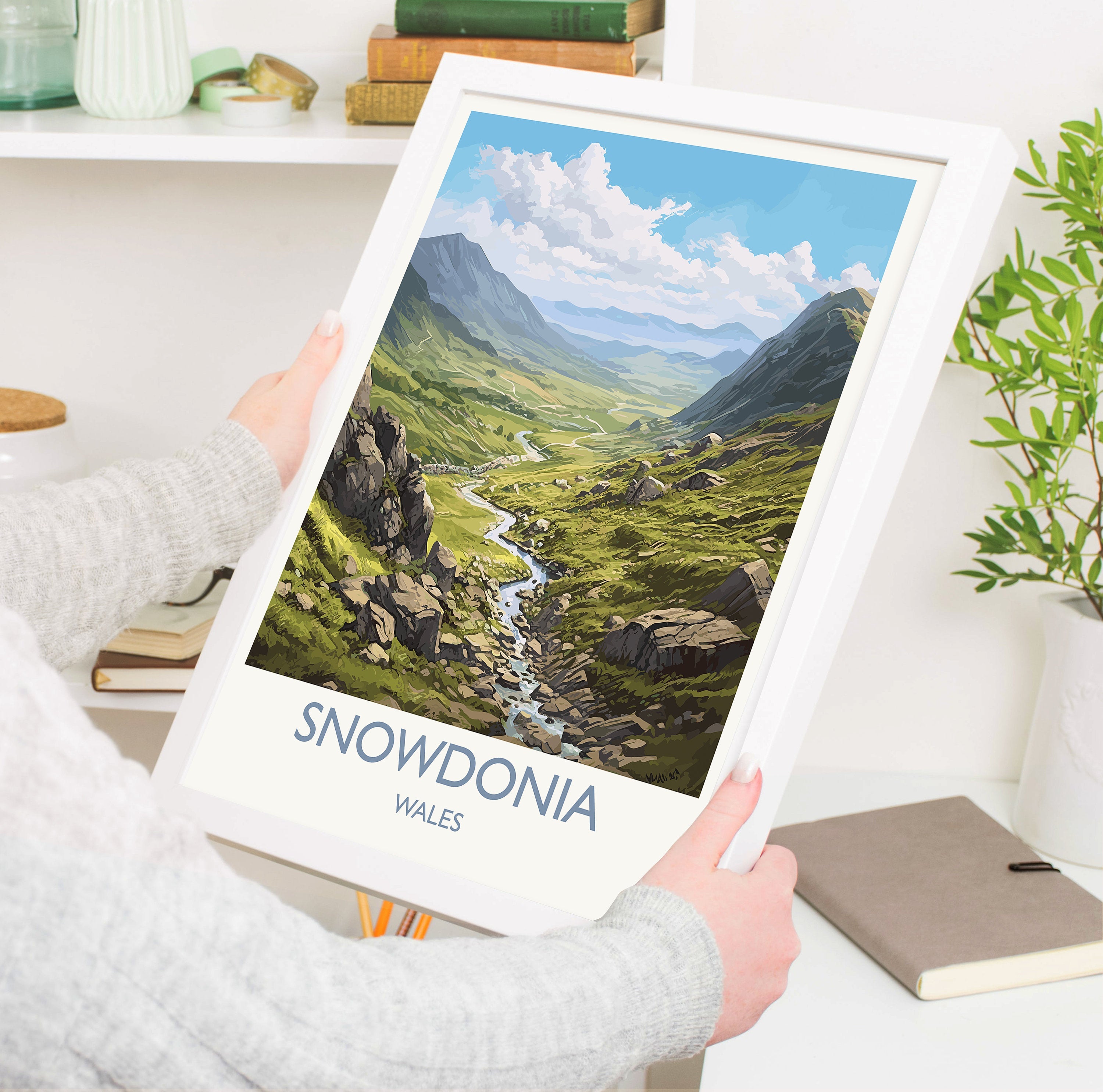 Snowdonia Travel Poster, Snowdonia Travel Print, Wales, Welsh Art, Snowdonia Gift, Wall Art Print NQ Media Designs