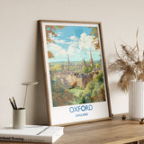 Oxford Travel Print, Travel Poster of Oxford, Oxfordshire, England, Oxford Art, UK Gift, Wall Art Print NQ Media Designs