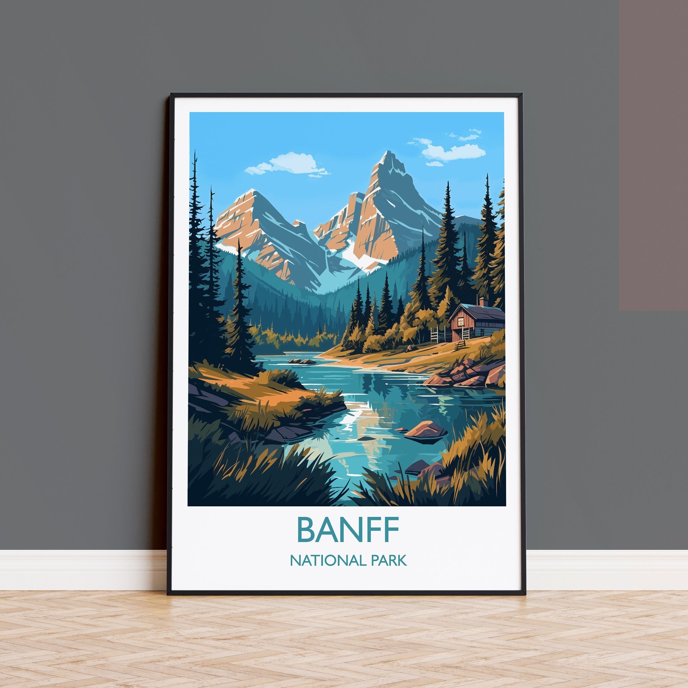Banff Poster, Travel Print of Banff National Park, Canada, Travel Gift NQ Media Designs