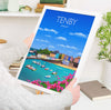 Tenby Travel Poster, Tenby Travel Print, Wales Poster, Wales Wall Art Print, Travel Gift, Tenby Gift
