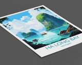 Ha Long Bay Travel Print, Travel Poster of Ha Long Bay, Vietnam, Asia, Ha Long Bay Gift, Vietnam Gift, Wall Art Print NQ Media Designs
