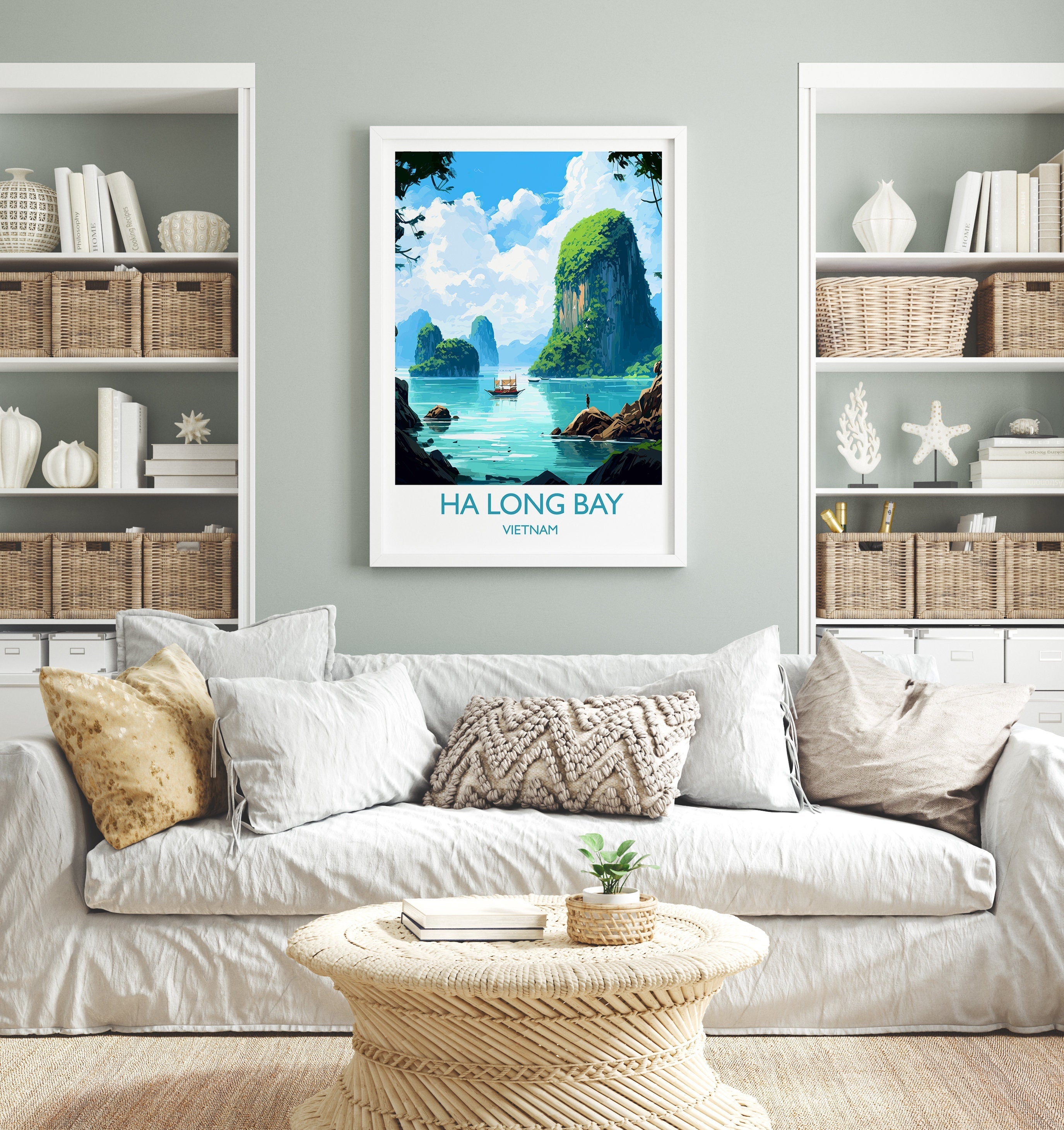 Ha Long Bay Travel Print, Travel Poster of Ha Long Bay, Vietnam, Asia, Ha Long Bay Gift, Vietnam Gift, Wall Art Print NQ Media Designs