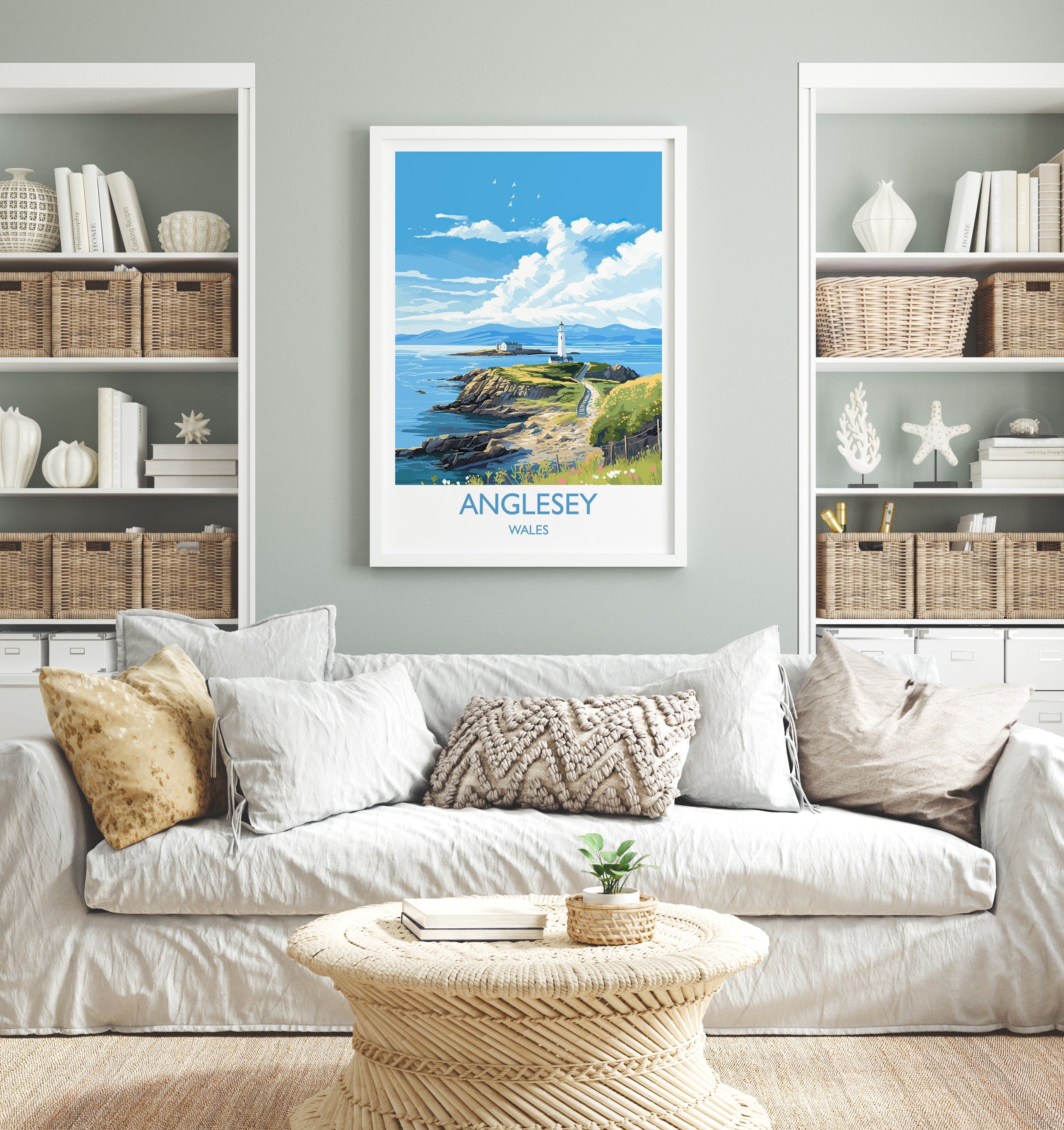 Anglesey Travel Poster, Anglesey Travel Print, Wales, Welsh Art, Anglesey Gift, Wall Art Print NQ Media Designs
