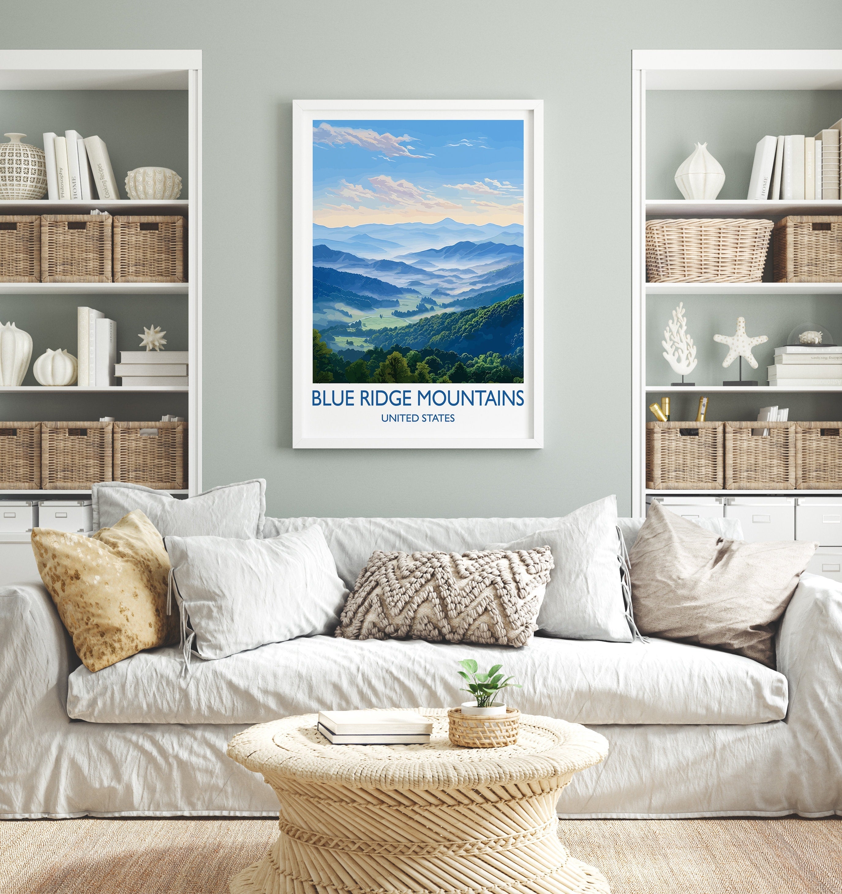 Blue Ridge Mountains Poster, Travel Print of Blue Ridge Mountains, Appalachian Mountains, USA, Travel Gift NQ Media Designs