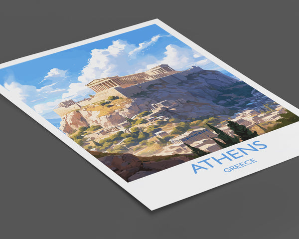 Athens Travel Print, Travel Poster of Athens, Greece, Athens Art, Greece Gift, Wall Art Print