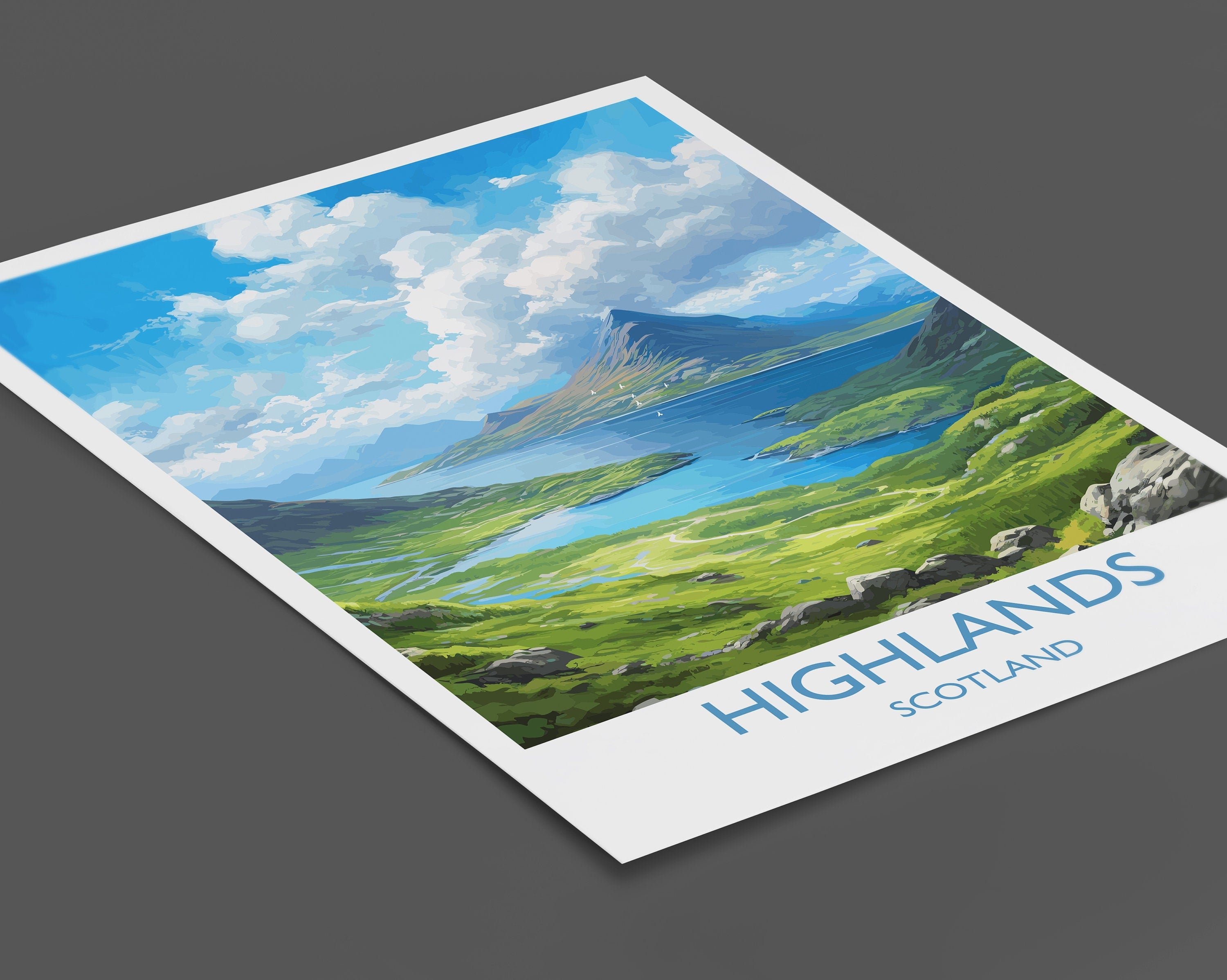 Highlands Poster, Travel Print of Highlands, Scotland, UK, Travel Gift NQ Media Designs