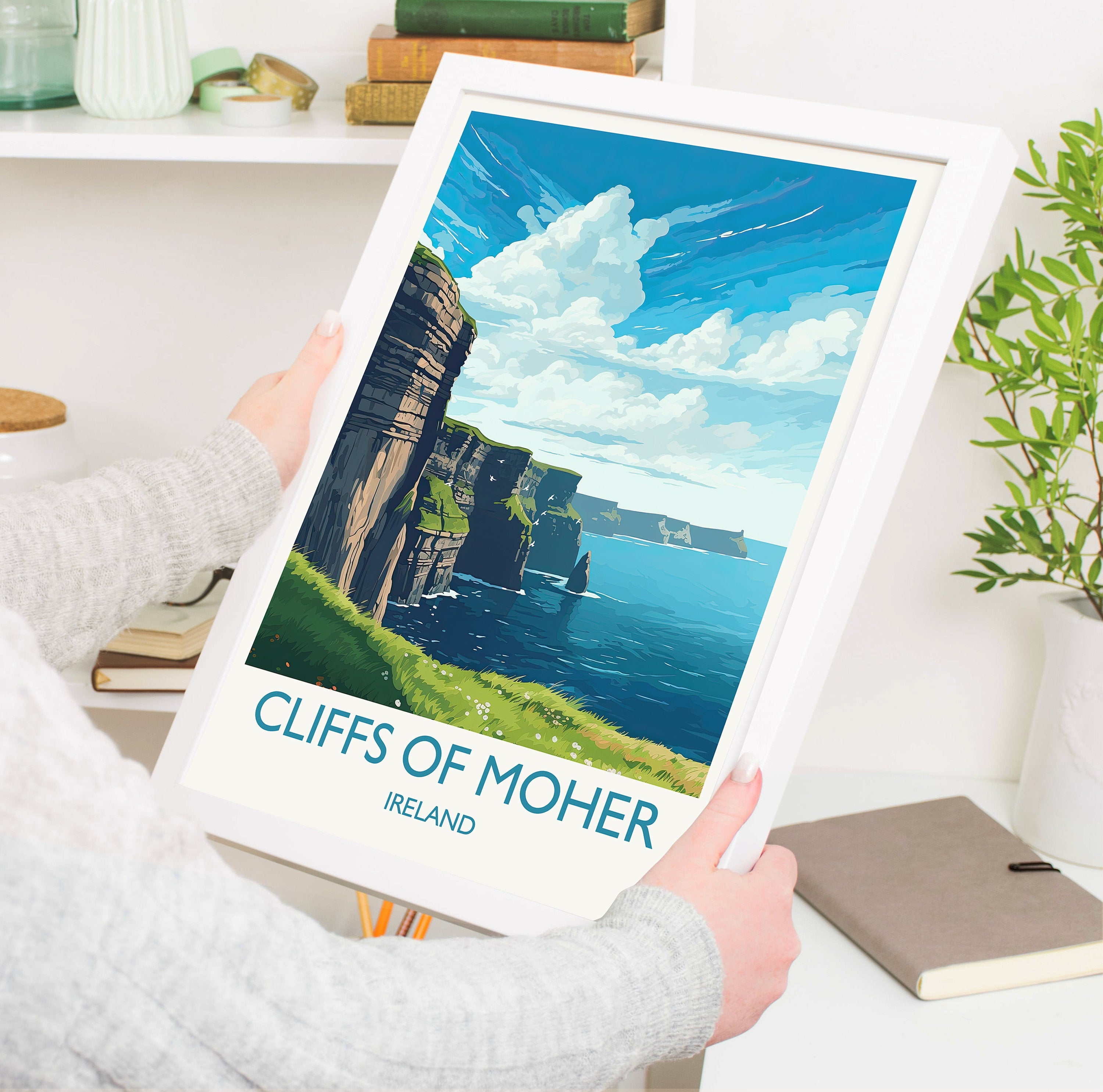 Cliffs of Moher Poster, Travel Print of Cliffs of Moher, Ireland, Travel Gift NQ Media Designs