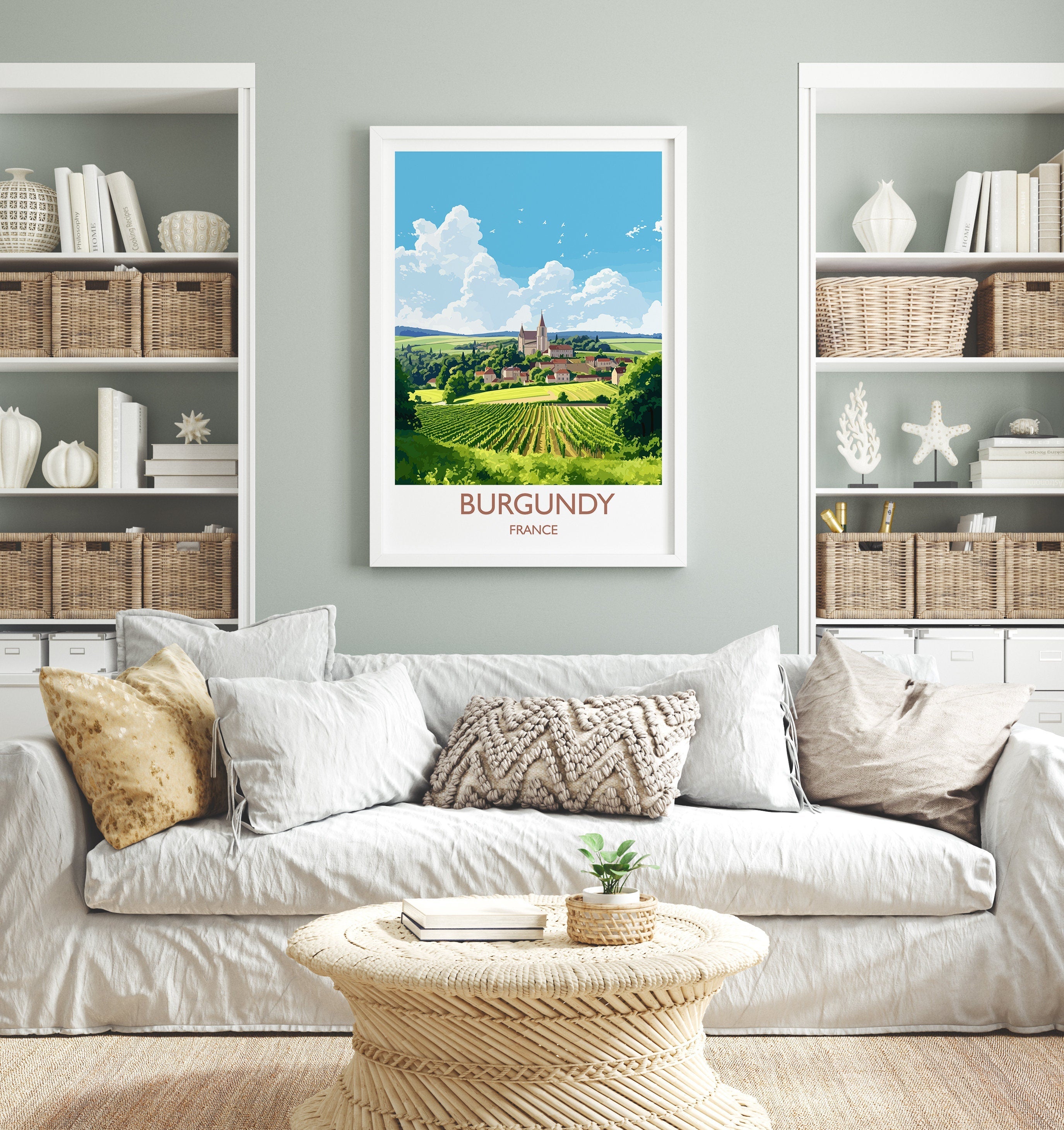 Burgundy Poster, Travel Print of Burgundy, Wine Region, France, Europe, Travel Gift NQ Media Designs