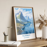 Norway Poster, Travel Print of Norway, Fjords Norway, Travel Gift NQ Media Designs