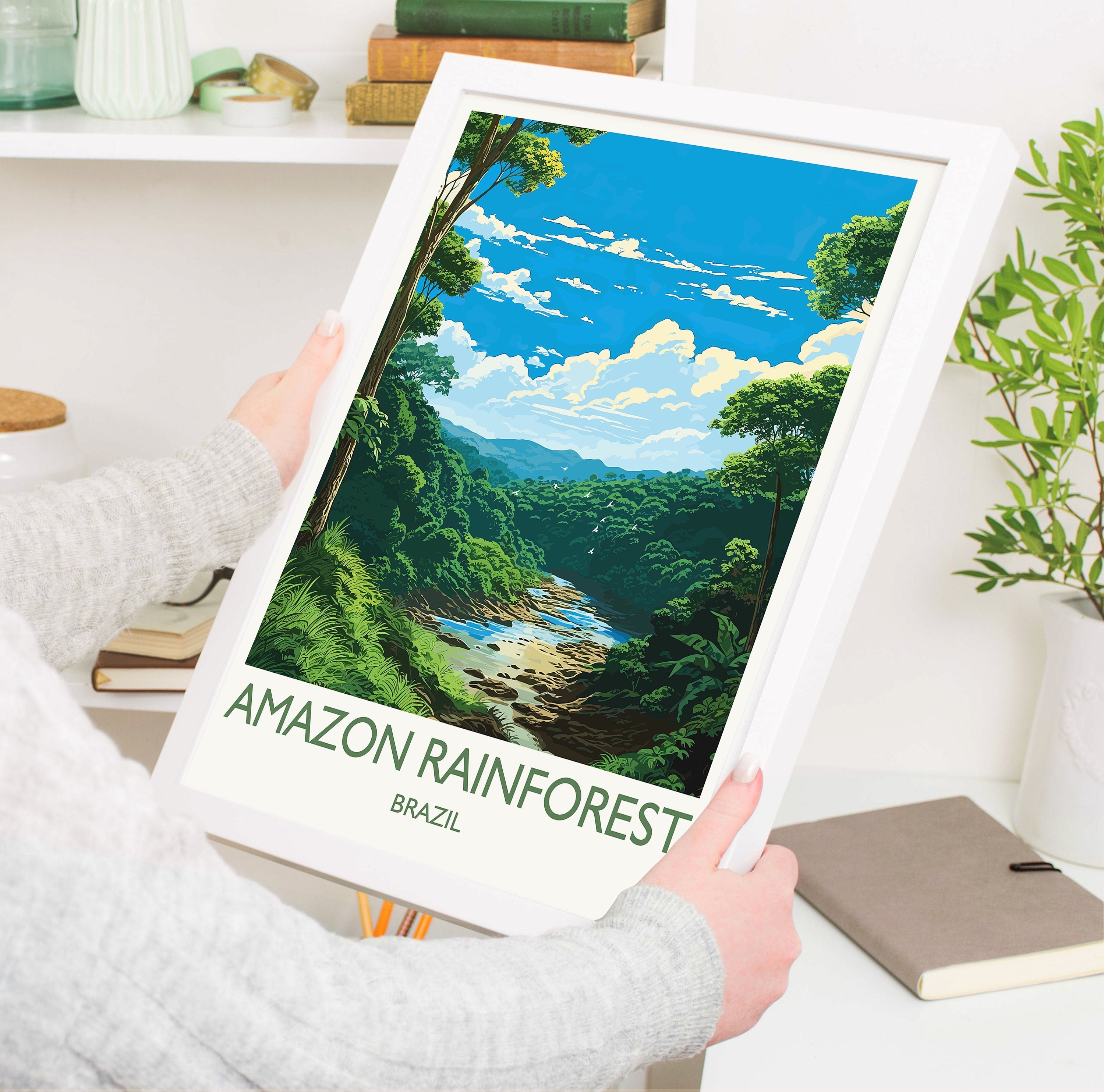 Amazon Rainforest Poster, Travel Print of Amazon Rainforest, Brazil, Travel Gift NQ Media Designs