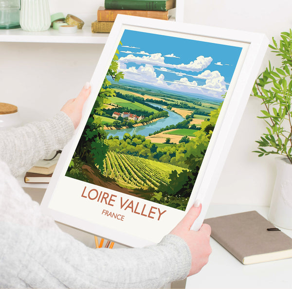 Loire Valley Poster, Travel Print of Loire Valley, Wine Region, France, Europe, Travel Gift