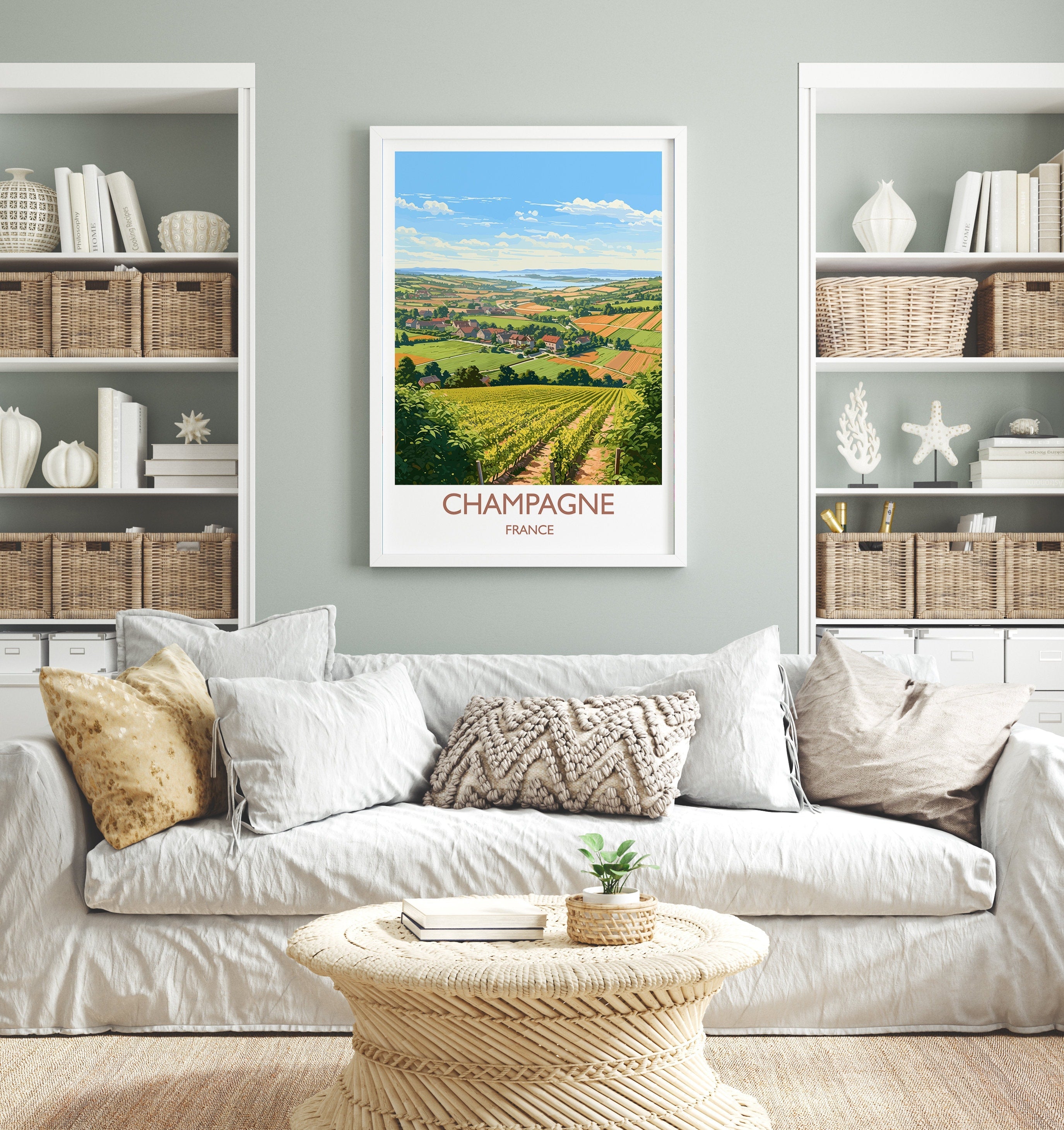 Champagne Poster, Travel Print of Champagne, Wine Region, France, Europe, Travel Gift NQ Media Designs