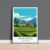 Winelands Poster, Travel Print of Winelands, Wine Region, South Africa, Travel Gift NQ Media Designs